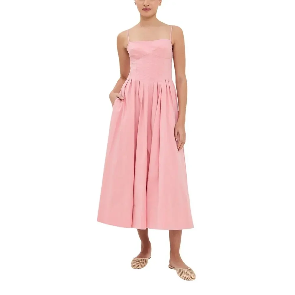 Simkhai Pleated Pink Kittiya Dress Size 12 - Picture 1 of 4